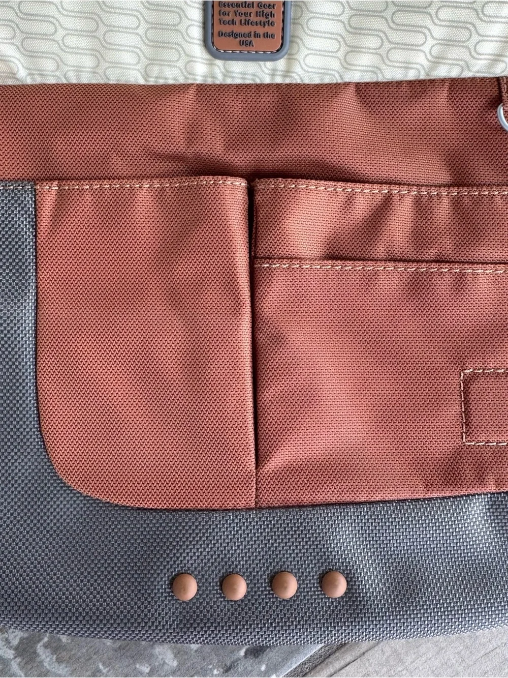 Tumi Unisex Rust and Gray Waist Body Crossbody Tech Bag